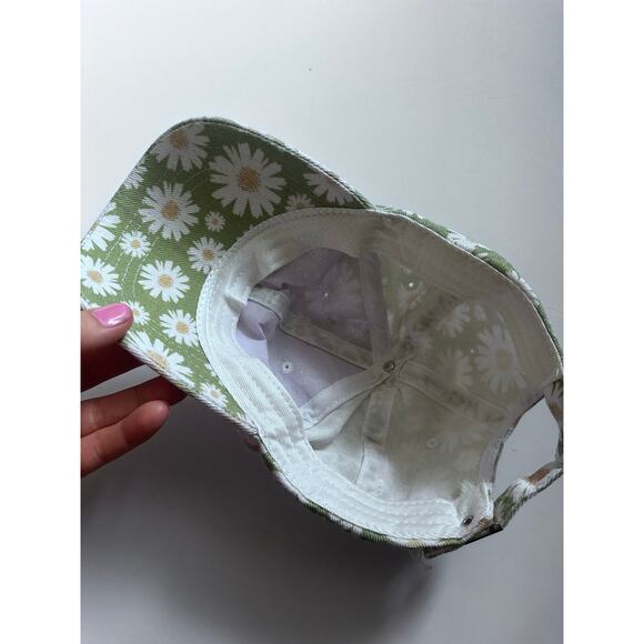 Baseball Cap Green Daisy Print Adjustable Hat - Cute & Stylish! - Picture 5 of 5